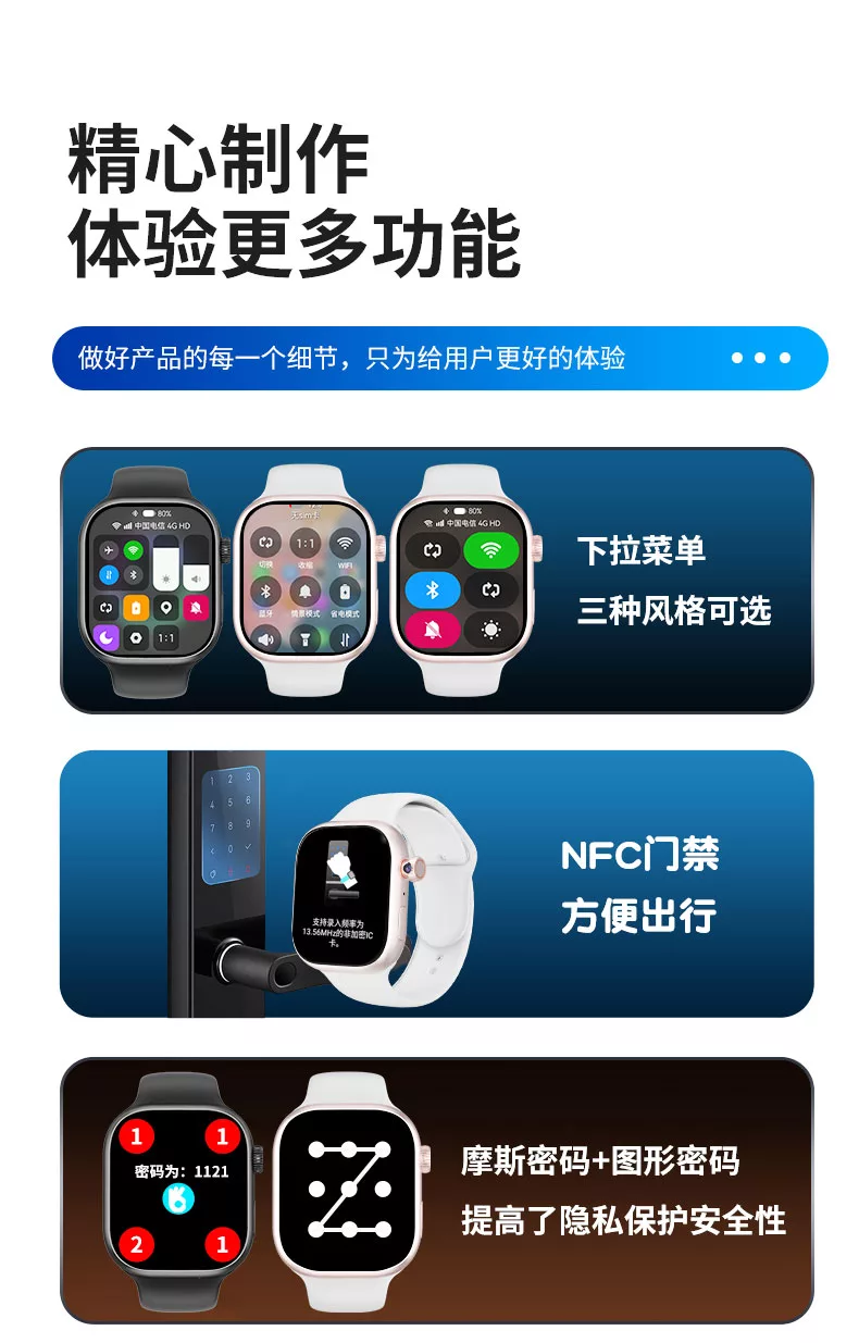 Cony手表M16四核5G插卡全网通安卓AI智能手表2026