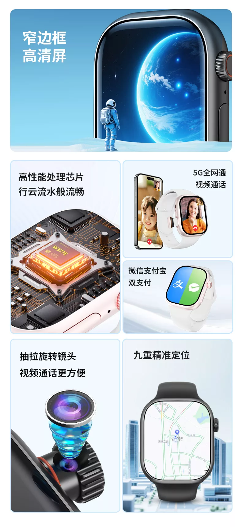 Cony手表M16四核5G插卡全网通安卓AI智能手表2026